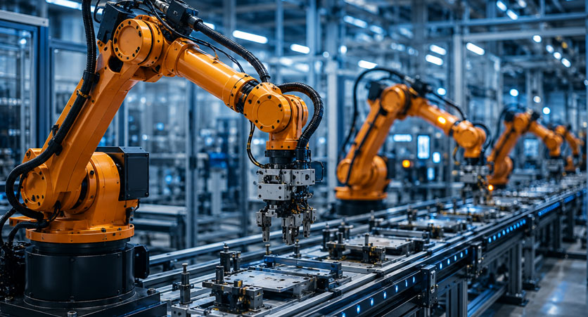 automatisation industrielle avec robot industriel moderne